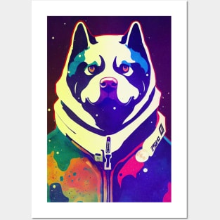 Astronaut malamute portrait Posters and Art